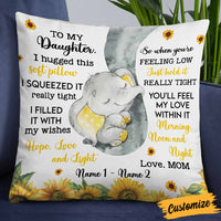 Personalized Daughter Elephant Sunflower Pillow JR141 87O58 thumb 1