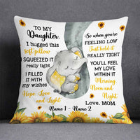 Personalized Daughter Elephant Sunflower Pillow JR141 87O58 thumb 1