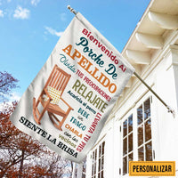 Personalized Outdoor Decor Backyard Porch Rules Spanish Patio Flag JR143 95O47 thumb 1