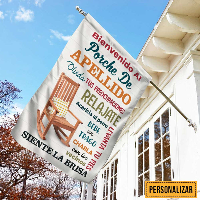 Personalized Outdoor Decor Backyard Porch Rules Spanish Patio Flag JR143 95O47 1
