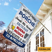 Personalized Outdoor Decor Porch Great Music Spanish Patio Flag JR144 95O47 thumb 1