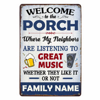 Personalized Outdoor Decor Porch Great Music Metal Sign JR145 95O47 thumb 1