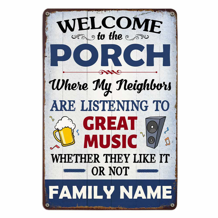Personalized Outdoor Decor Porch Great Music Metal Sign JR145 95O47 1