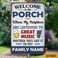 Personalized Outdoor Decor Porch Great Music Metal Sign JR145 95O47 thumb 1