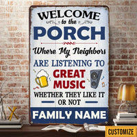 Personalized Outdoor Decor Porch Great Music Metal Sign JR145 95O47 thumb 1
