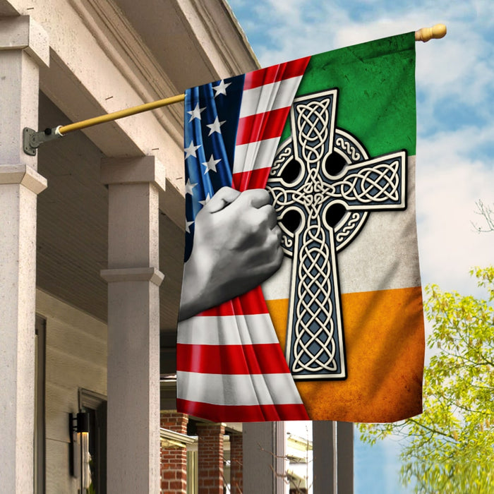 Half Irish Half USA American Flag JR141 24O53 1