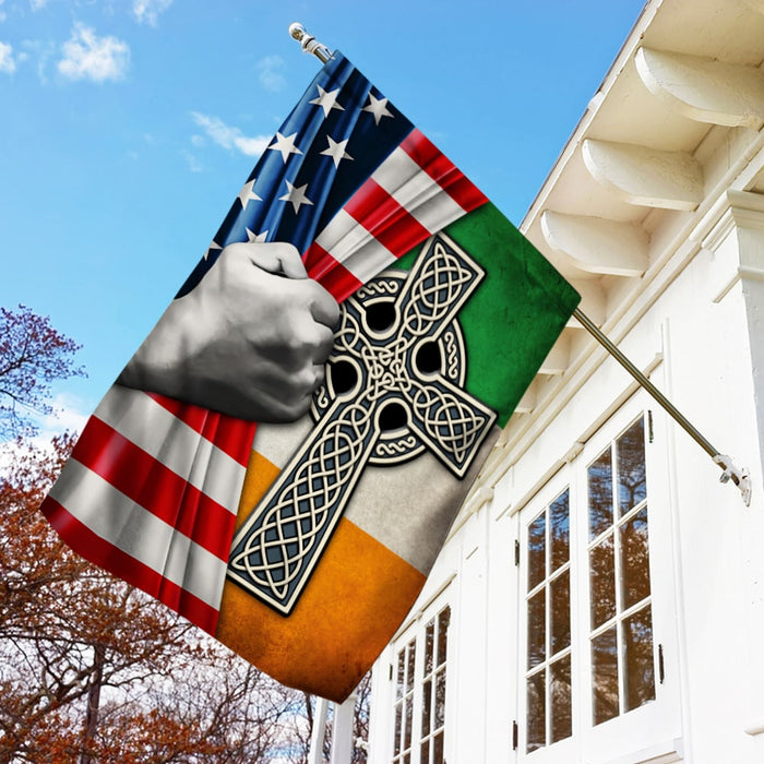 Half Irish Half USA American Flag JR141 24O53 1