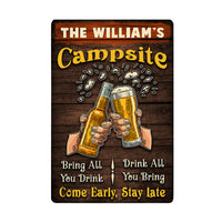 Personalized Outdoor Decor Camping & Beer Metal Sign JR146 95O36 thumb 1