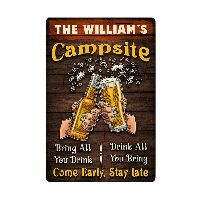 Personalized Outdoor Decor Camping & Beer Metal Sign JR146 95O36 1