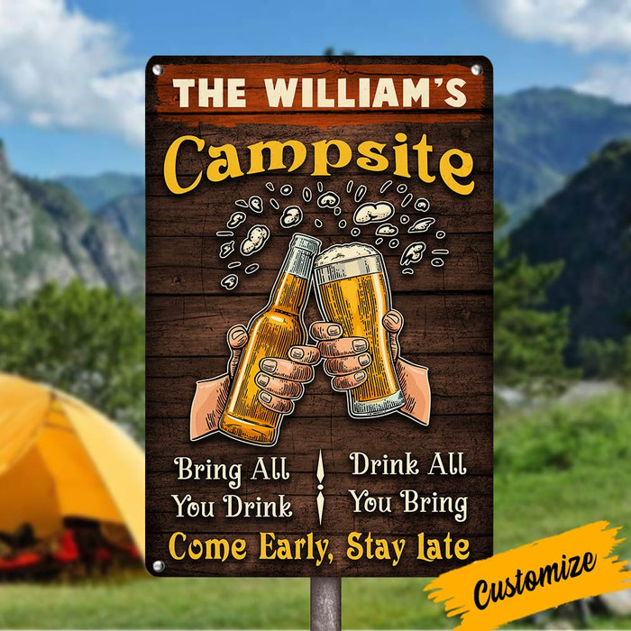 Personalized Outdoor Decor Camping & Beer Metal Sign JR146 95O36 1