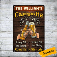 Personalized Outdoor Decor Camping & Beer Metal Sign JR146 95O36 thumb 1