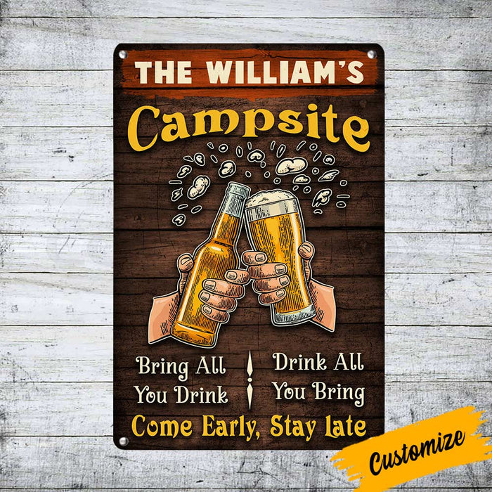 Personalized Outdoor Decor Camping & Beer Metal Sign JR146 95O36 1