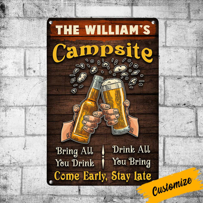 Personalized Outdoor Decor Camping & Beer Metal Sign JR146 95O36 1