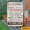 Personalized On The Deck We Gather Backyard Spanish Metal Sign JR145 30O47 1