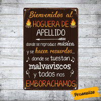 Personalized Family Welcome To The Fire Pit Backyard Hoguera Patio Trasero Spanish Metal Sign JR146 30O57 thumb 1
