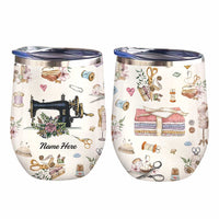 Personalized Sewing Therapy Wine Tumbler JR65 81O47 thumb 1