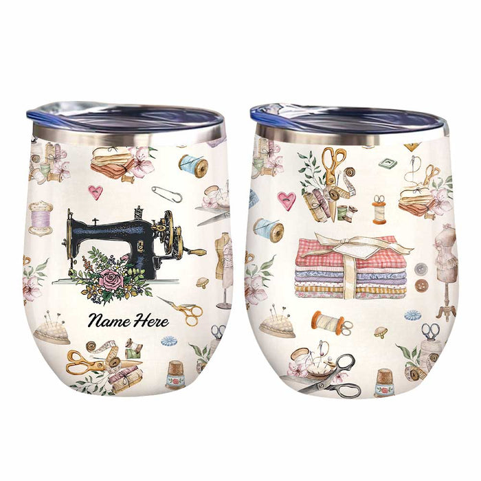 Personalized Sewing Therapy Wine Tumbler JR65 81O47 1