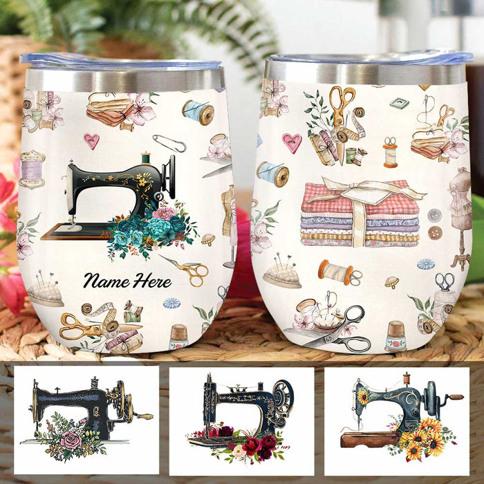 Personalized Sewing Therapy Wine Tumbler JR65 81O47 1