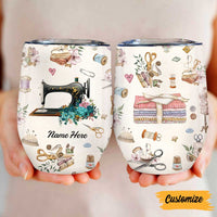 Personalized Sewing Therapy Wine Tumbler JR65 81O47 thumb 1