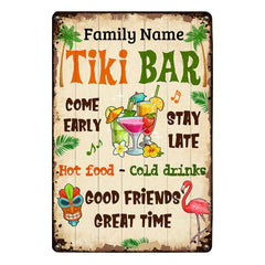 Targa in metallo, 20 x 30 cm, bombata The Tiki Bar is open Cocktails Music Live Vintage decorazione regalo targa