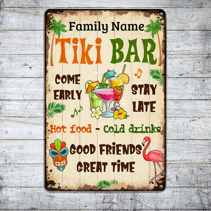 Personalized Come Classy Backyard Tiki Bar Gardening Metal Sign JR143 24O53 1