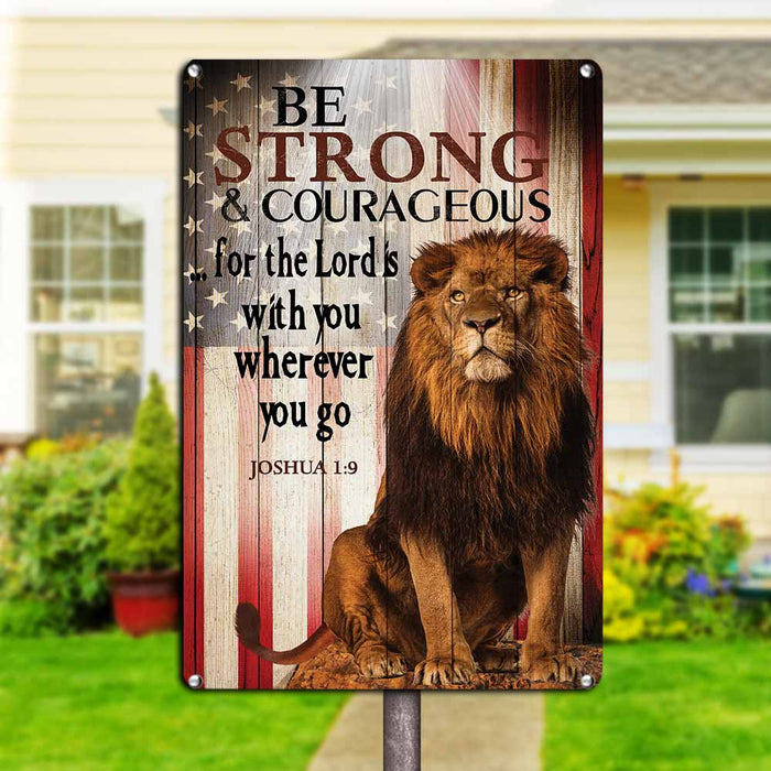 Jesus With You Wherever You Go Lion Metal Sign JR143 26O58 1