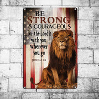 Jesus With You Wherever You Go Lion Metal Sign JR143 26O58 thumb 1
