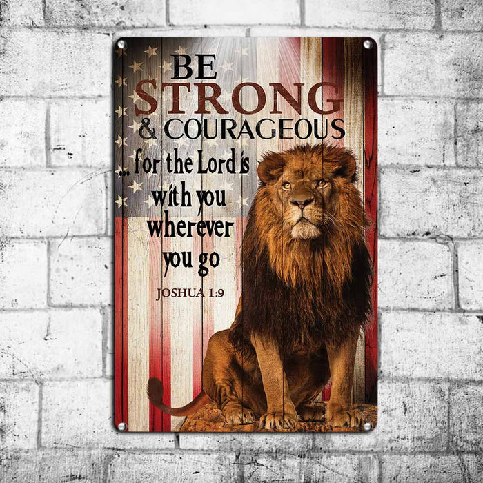 Jesus With You Wherever You Go Lion Metal Sign JR143 26O58 1