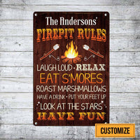 Personalized Fire Pit Rules Gardening Metal Sign JR152 26O58 thumb 1
