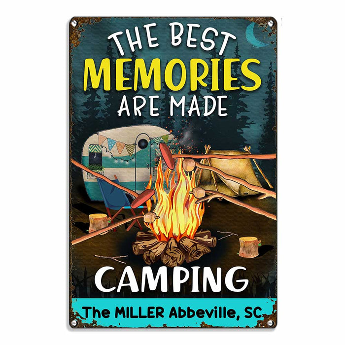 Personalized Camping Memories Family Metal Sign JR152 81O34 1