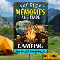Personalized Camping Memories Family Metal Sign JR152 81O34 thumb 1