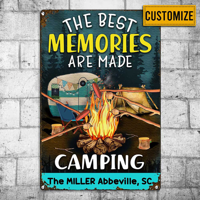Personalized Camping Memories Family Metal Sign JR152 81O34 1