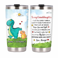 Personalized Dinosaur Mom Grandma Granddaughter Daughter Grandson Son Hug This Steel Tumbler JR62 95O34 thumb 1