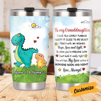Personalized Dinosaur Mom Grandma Granddaughter Daughter Grandson Son Hug This Steel Tumbler JR62 95O34 thumb 1