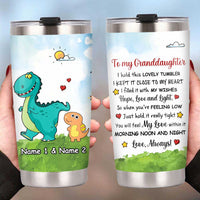 Personalized Dinosaur Mom Grandma Granddaughter Daughter Grandson Son Hug This Steel Tumbler JR62 95O34 thumb 1