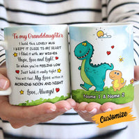 Personalized Dinosaur Mom Grandma Granddaughter Daughter Grandson Son Hug This Mug JR62 95O34 thumb 1