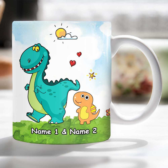 Mom to son, Cute animal, Green garden, You are strong enough to face it all  - Family White Mug