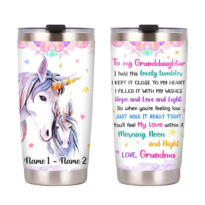 Personalized Granddaughter Unicorn Steel Tumbler DB91 81O36 1