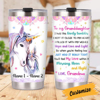 Personalized Granddaughter Unicorn Steel Tumbler DB91 81O36 thumb 1