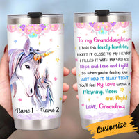 Personalized Granddaughter Unicorn Steel Tumbler DB91 81O36 thumb 1