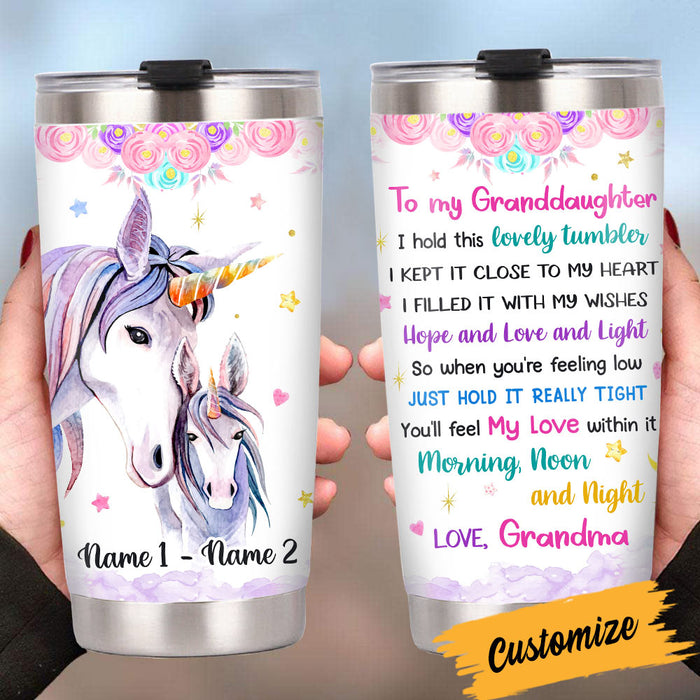 Personalized Granddaughter Unicorn Steel Tumbler DB91 81O36 1