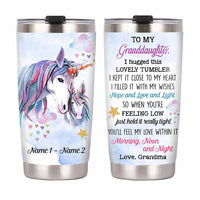 Personalized Mom Grandma Daughter Granddaughter Son Grandson Unicorn Steel Tumbler DB304 81O58 thumb 1