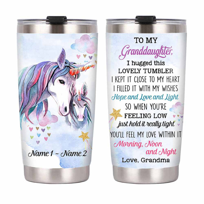 Personalized Mom Grandma Daughter Granddaughter Son Grandson Unicorn Steel Tumbler DB304 81O58 1