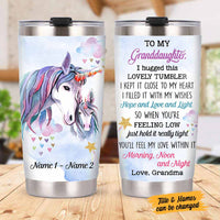 Personalized Mom Grandma Daughter Granddaughter Son Grandson Unicorn Steel Tumbler DB304 81O58 thumb 1