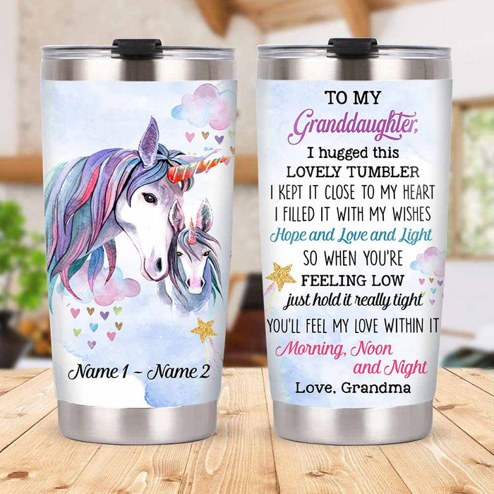 Personalized Mom Grandma Daughter Granddaughter Son Grandson Unicorn Steel Tumbler DB304 81O58 1