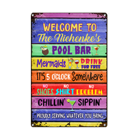 Personalized Family Pool Bar Rules Outdoor Metal Sign JR145 85O24 thumb 1