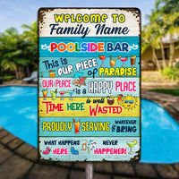 Personalized Piece Of Paradise Pool Bar Metal Sign JR144 24O53 thumb 1