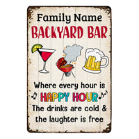 Personalized The Laughter Is Free Backyard Bar Gardening Metal Sign JR151 24O53 thumb 1