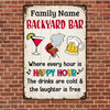 Personalized The Laughter Is Free Backyard Bar Gardening Metal Sign JR151 24O53 1