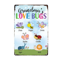 Personalized Grandma Love Bugs Gardening Garden Outdoor Metal Sign JR141 85O57 thumb 1